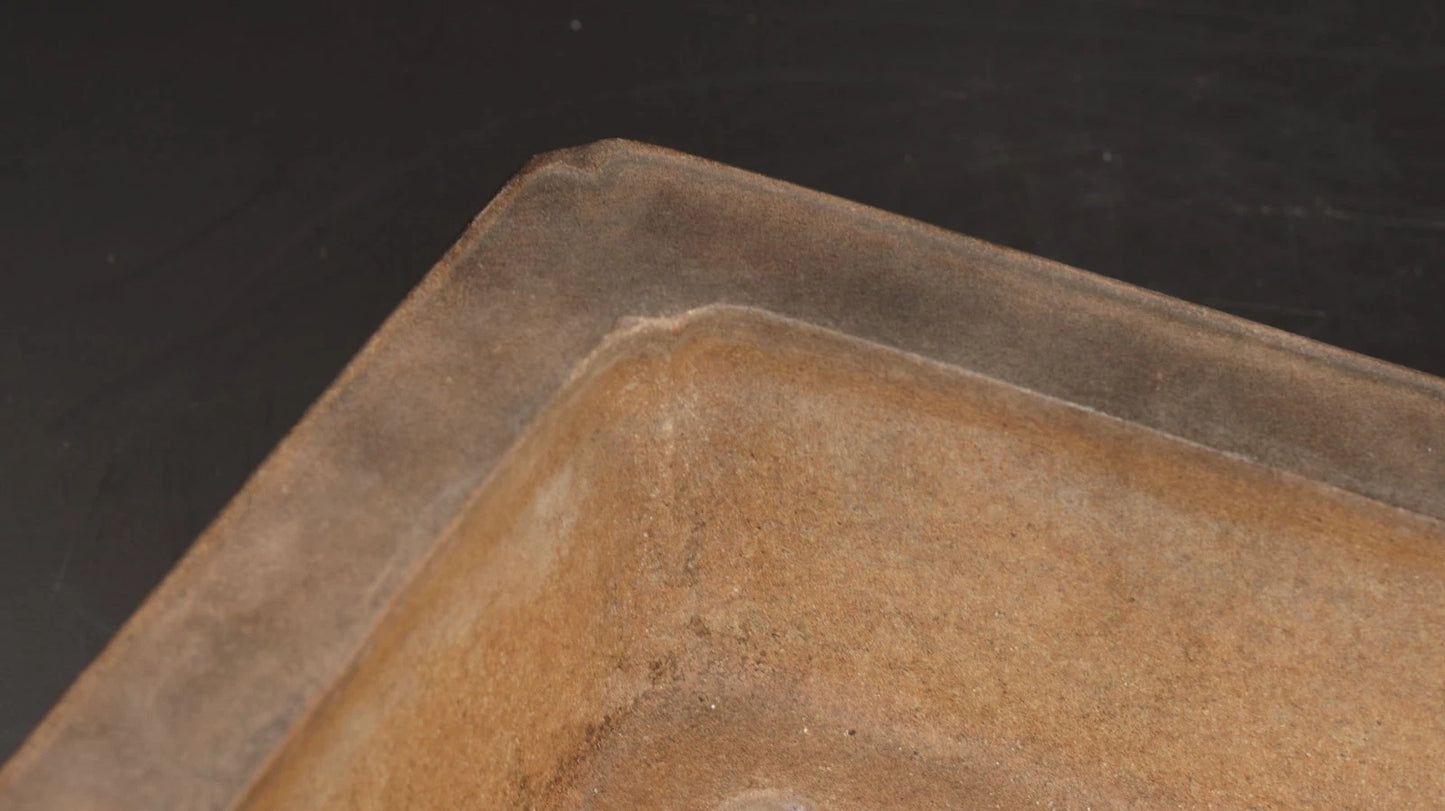 Bonsai Pot Tokoname Aiba Koyo Unglazed Rectangular Width 49.0 cm (19.29 in.) Large