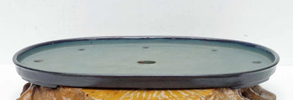 Bonsai Pot Extra Large Navy Blue Glazed Oval Harumatsu Width 75cm( 29 7in.)
