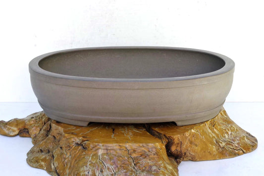 Bonsai Pot Tokoname Keizan-en Unglazed Oval Deep Width 64 cm /25.2 in.Ex-Large