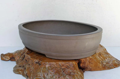 Bonsai Pot Tokoname Keizan-en Unglazed Oval Deep Width 64 cm /25.2 in.Ex-Large