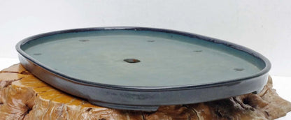 Bonsai Pot Extra Large Navy Blue Glazed Oval Harumatsu Width 75cm( 29 7in.)