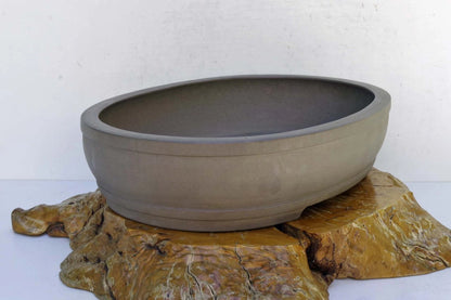 Bonsai Pot Tokoname Keizan-en Unglazed Oval Deep Width 64 cm /25.2 in.Ex-Large