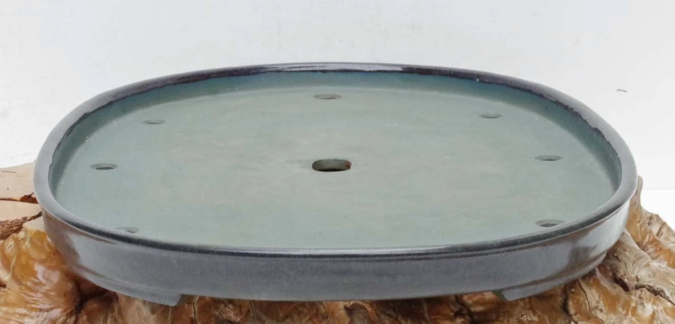 Bonsai Pot Extra Large Navy Blue Glazed Oval Harumatsu Width 75cm( 29 7in.)