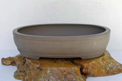 Bonsai Pot Tokoname Keizan-en Unglazed Oval Deep Width 64 cm /25.2 in.Ex-Large