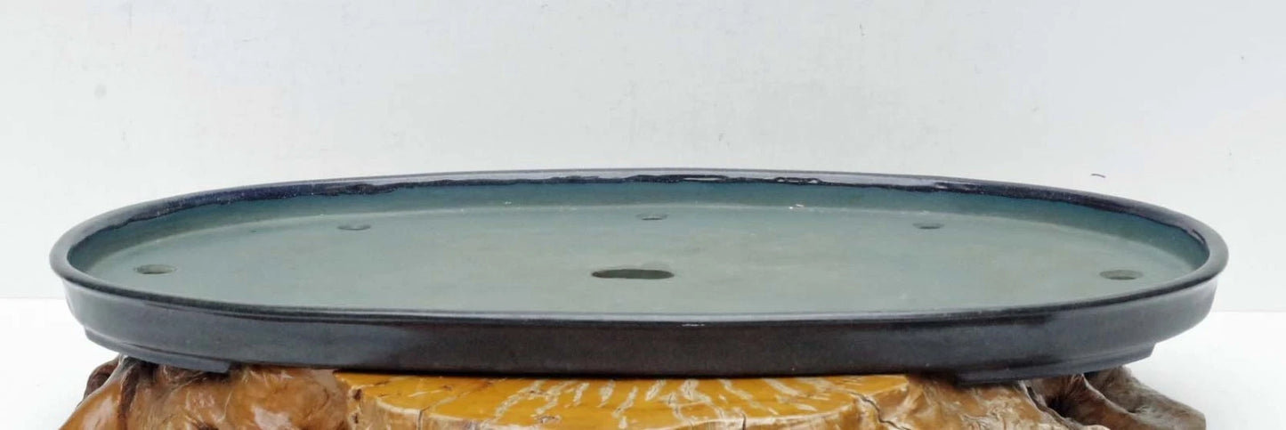 Bonsai Pot Extra Large Navy Blue Glazed Oval Harumatsu Width 75cm( 29 7in.)