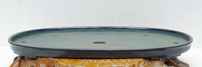 Bonsai Pot Extra Large Navy Blue Glazed Oval Harumatsu Width 75cm( 29 7in.)