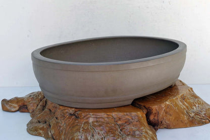 Bonsai Pot Tokoname Keizan-en Unglazed Oval Deep Width 64 cm /25.2 in.Ex-Large