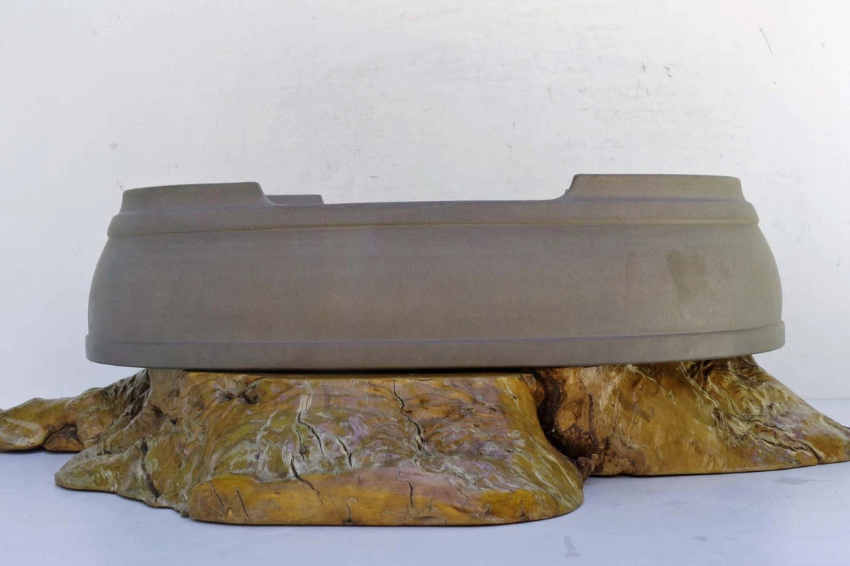 Bonsai Pot Tokoname Keizan-en Unglazed Oval Deep Width 64 cm /25.2 in.Ex-Large