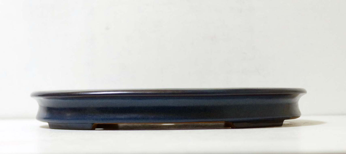 Bonsai Pot Tokoname YAMAFUSA Blue Glazed Oval Width 47 cm (18.50 in.) Extra Large