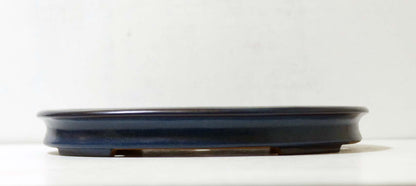 Bonsai Pot Tokoname YAMAFUSA Blue Glazed Oval Width 47 cm (18.50 in.) Extra Large