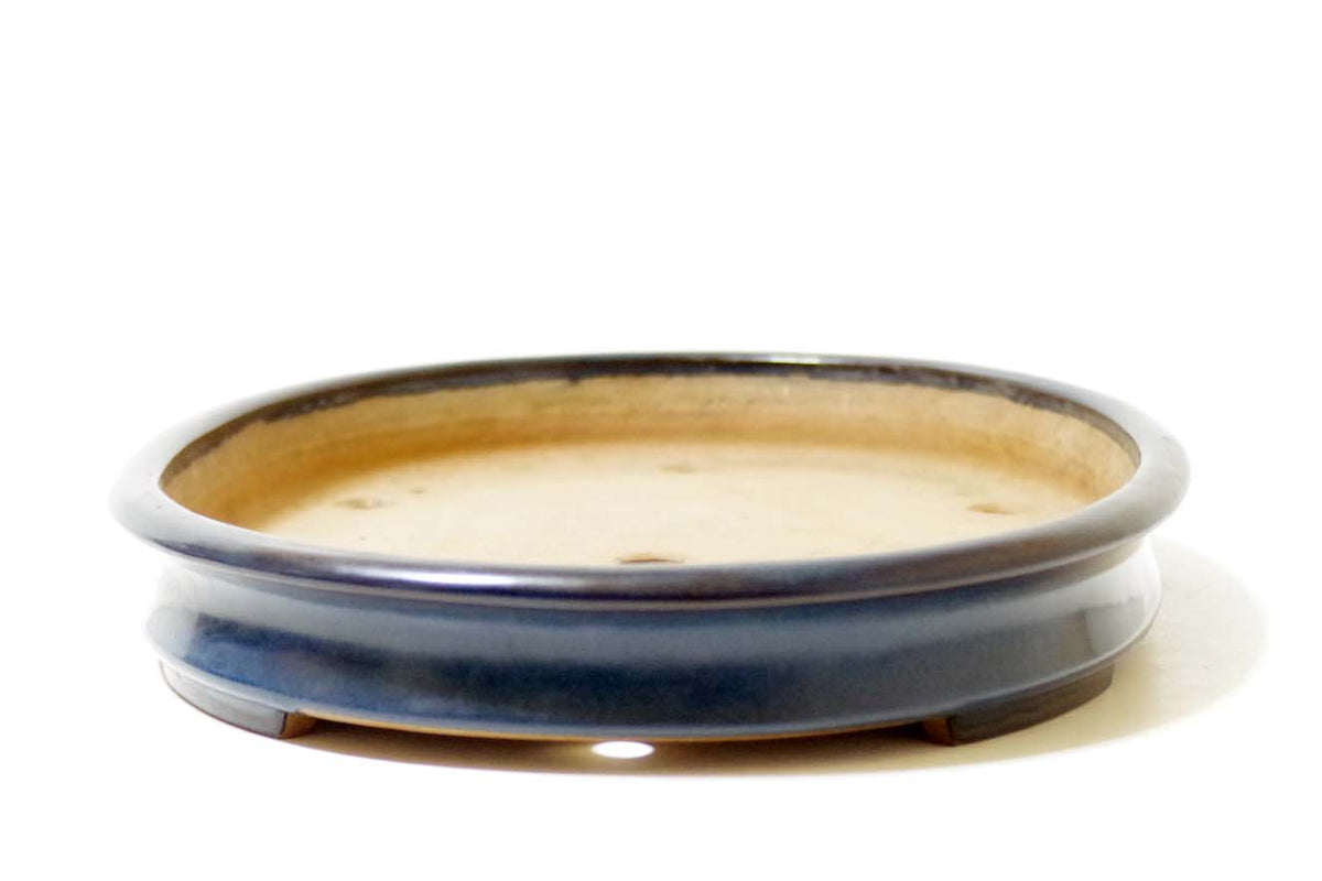 Bonsai Pot Tokoname YAMAFUSA Blue Glazed Oval Width 47 cm (18.50 in.) Extra Large