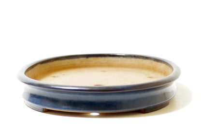 Bonsai Pot Tokoname YAMAFUSA Blue Glazed Oval Width 47 cm (18.50 in.) Extra Large