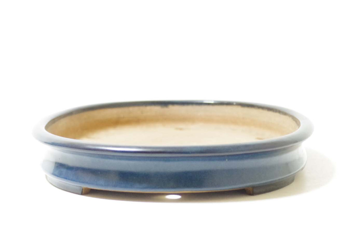 Bonsai Pot Tokoname YAMAFUSA Blue Glazed Oval Width 47 cm (18.50 in.) Extra Large