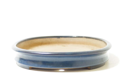 Bonsai Pot Tokoname YAMAFUSA Blue Glazed Oval Width 47 cm (18.50 in.) Extra Large