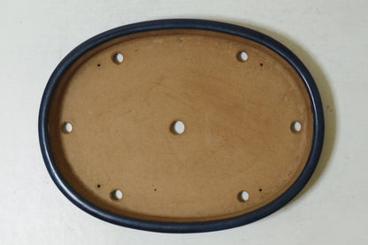Bonsai Pot Tokoname YAMAFUSA Blue Glazed Oval Width 47 cm (18.50 in.) Extra Large