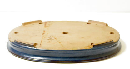 Bonsai Pot Tokoname YAMAFUSA Blue Glazed Oval Width 47 cm (18.50 in.) Extra Large