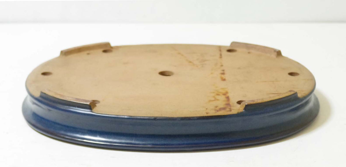 Bonsai Pot Tokoname YAMAFUSA Blue Glazed Oval Width 47 cm (18.50 in.) Extra Large