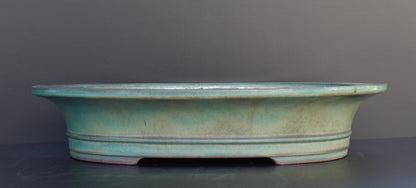 Bonsai Pot Tokoname Kakuzan Green Glazed Oval Width 56.0 cm (22.0 in.) Extra Large