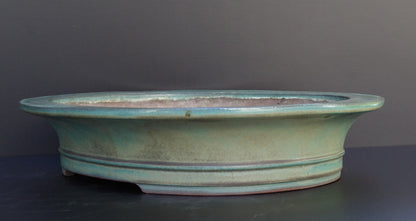 Bonsai Pot Tokoname Kakuzan Green Glazed Oval Width 56.0 cm (22.0 in.) Extra Large