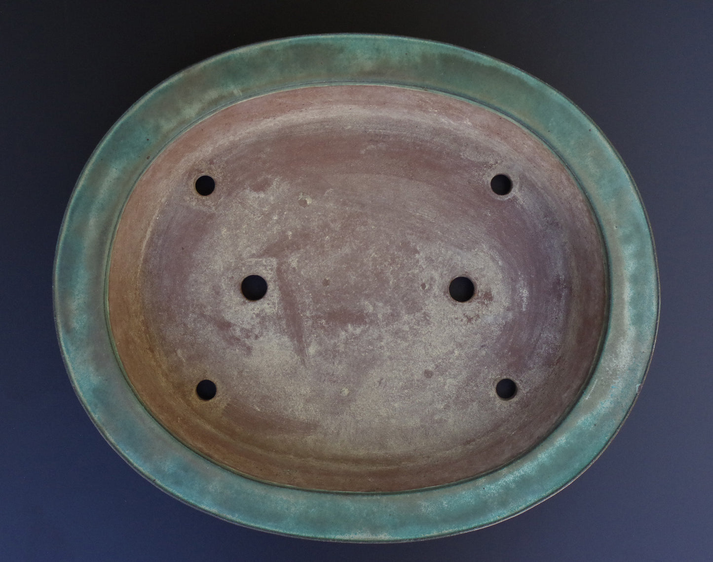 Bonsai Pot Tokoname Kakuzan Green Glazed Oval Width 56.0 cm (22.0 in.) Extra Large