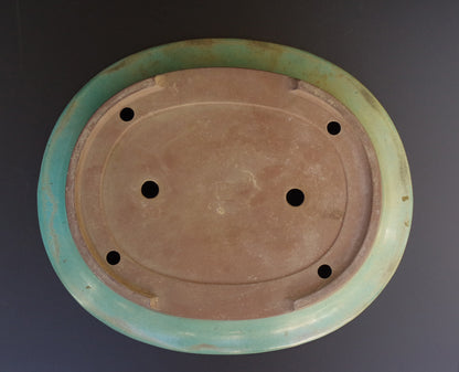 Bonsai Pot Tokoname Kakuzan Green Glazed Oval Width 56.0 cm (22.0 in.) Extra Large