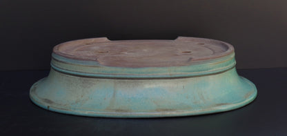 Bonsai Pot Tokoname Kakuzan Green Glazed Oval Width 56.0 cm (22.0 in.) Extra Large