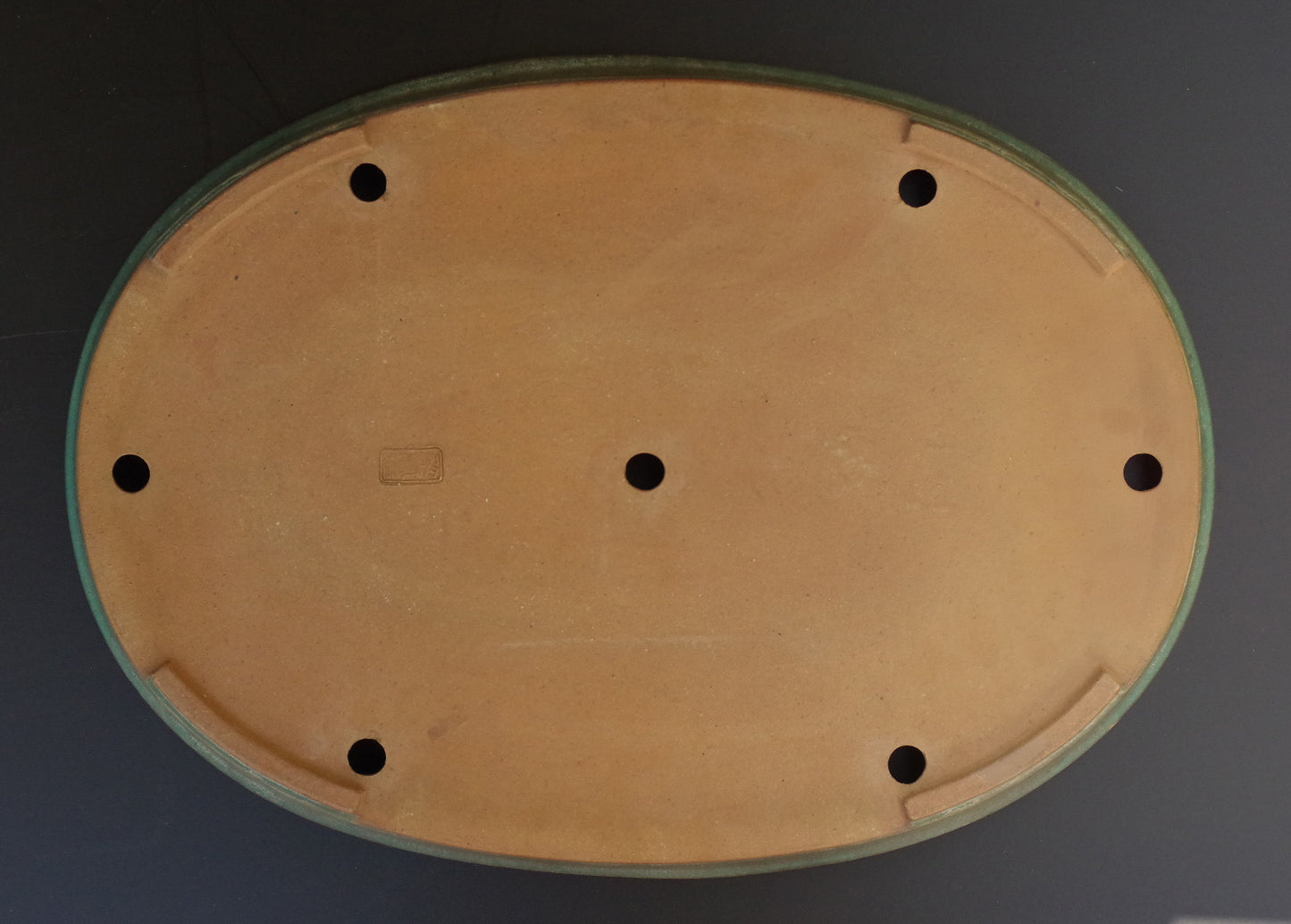 Bonsai Pot Tokoname REIHO Oval Green Glazed Width 56.4 cm / 22.2 in.Extra large