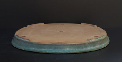 Bonsai Pot Tokoname REIHO Oval Green Glazed Width 56.4 cm / 22.2 in.Extra large