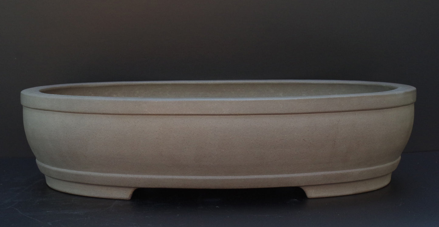 Bonsai Pot Tokoname Keizan -en Unglazed Oval Deep Width 64 cm /25.2 in.Extra Large