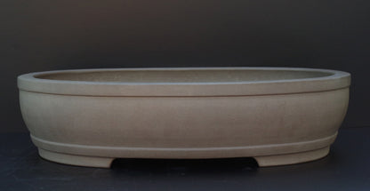 Bonsai Pot Tokoname Keizan -en Unglazed Oval Deep Width 64 cm /25.2 in.Extra Large
