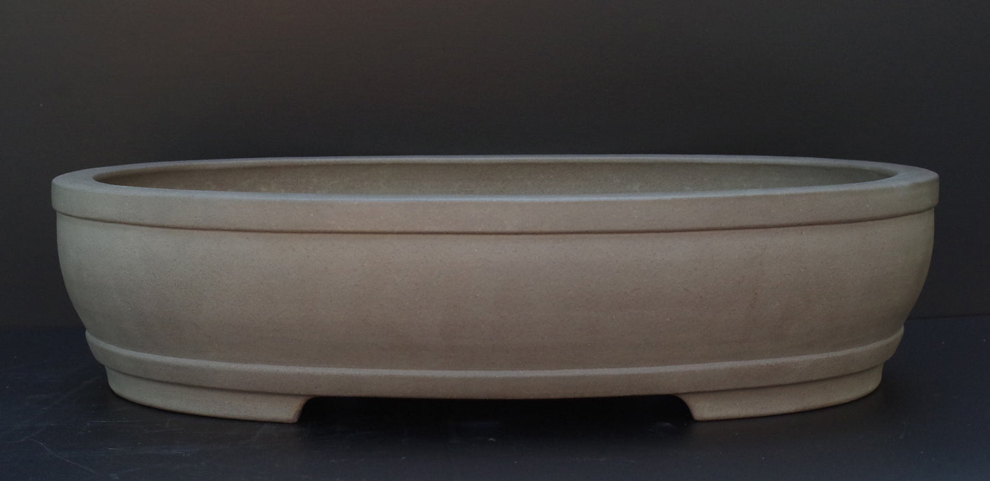 Bonsai Pot Tokoname Keizan -en Unglazed Oval Deep Width 64 cm /25.2 in.Extra Large