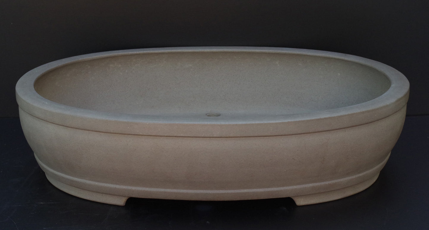 Bonsai Pot Tokoname Keizan -en Unglazed Oval Deep Width 64 cm /25.2 in.Extra Large