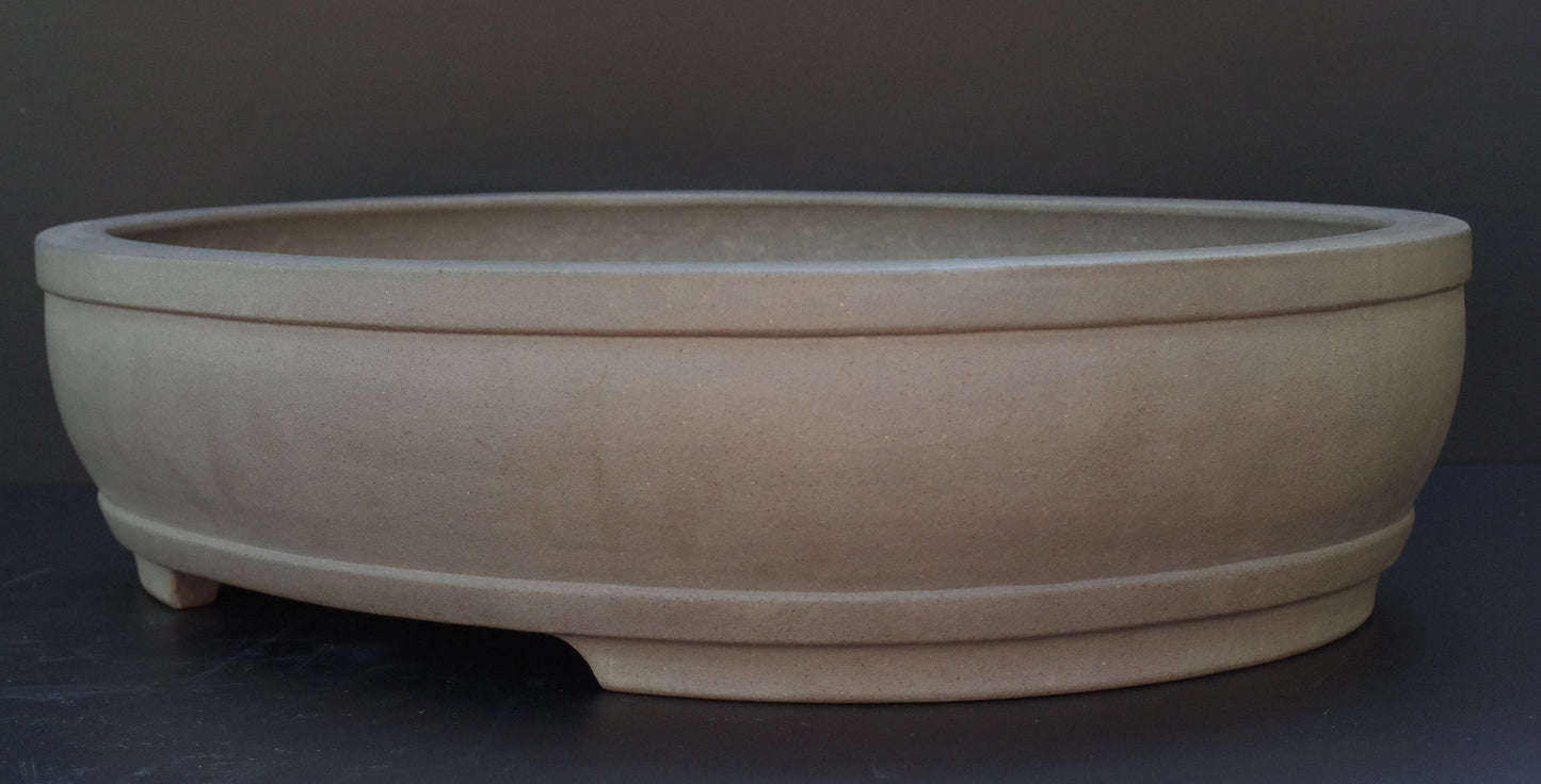 Bonsai Pot Tokoname Keizan -en Unglazed Oval Deep Width 64 cm /25.2 in.Extra Large