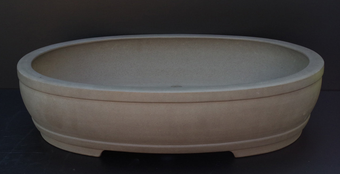 Bonsai Pot Tokoname Keizan -en Unglazed Oval Deep Width 64 cm /25.2 in.Extra Large