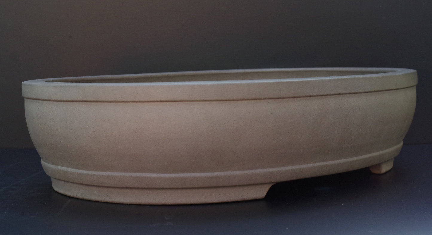 Bonsai Pot Tokoname Keizan -en Unglazed Oval Deep Width 64 cm /25.2 in.Extra Large