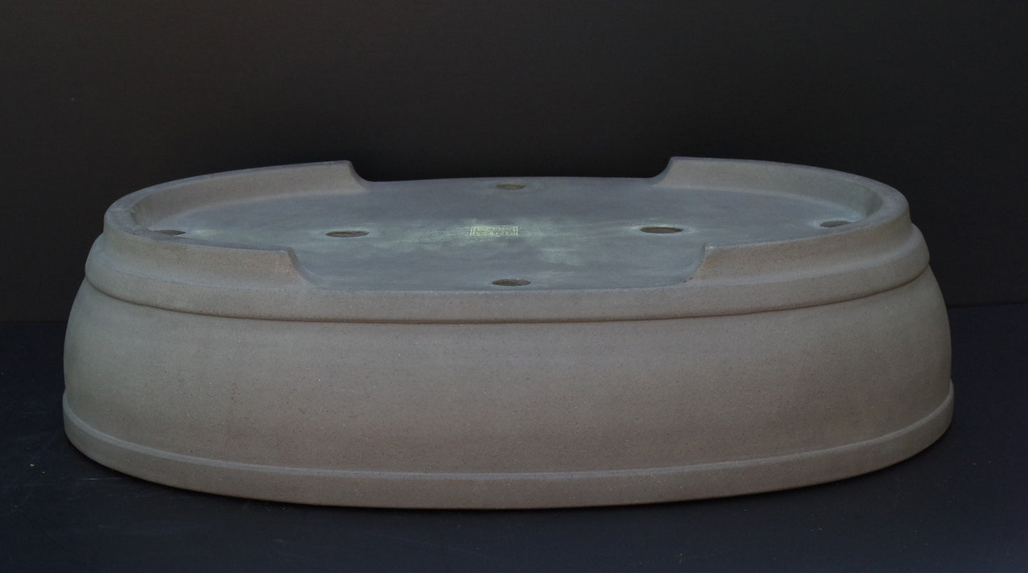Bonsai Pot Tokoname Keizan -en Unglazed Oval Deep Width 64 cm /25.2 in.Extra Large