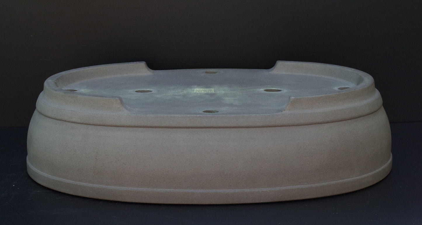 Bonsai Pot Tokoname Keizan -en Unglazed Oval Deep Width 64 cm /25.2 in.Extra Large