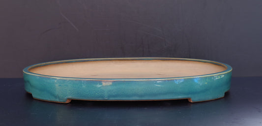Bonsai Pot Harumatsu Green Glazed Oval Width 62.4 cm (24.6 inches) Extra Large