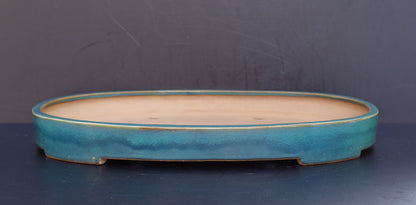 Bonsai Pot Harumatsu Green Glazed Oval Width 62.4 cm (24.6 inches) Extra Large