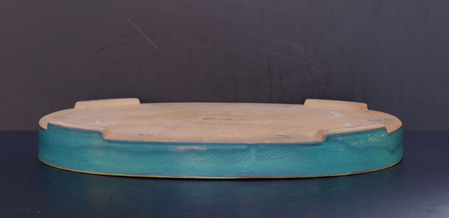 Bonsai Pot Harumatsu Green Glazed Oval Width 62.4 cm (24.6 inches) Extra Large