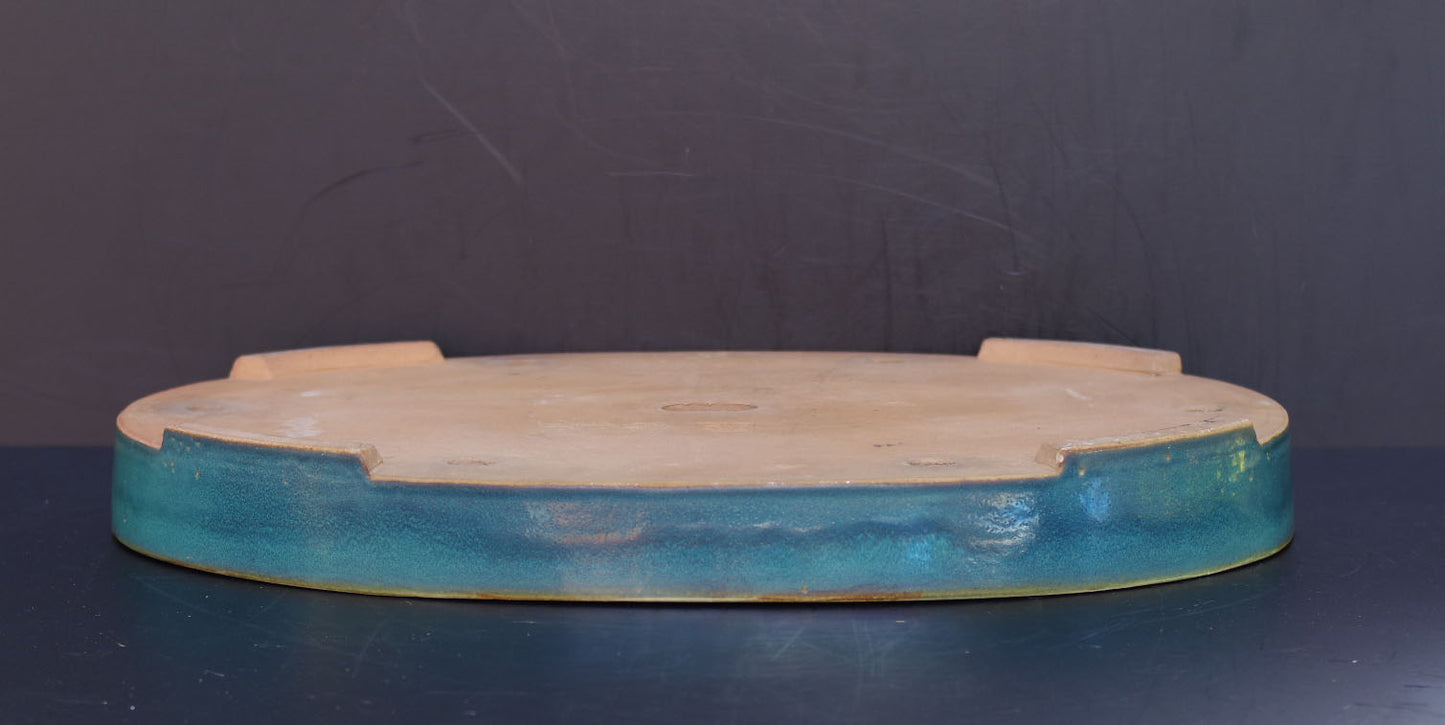 Bonsai Pot Harumatsu Green Glazed Oval Width 62.4 cm (24.6 inches) Extra Large