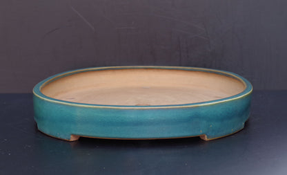 Bonsai Pot Harumatsu Green Glazed Oval Width 62.4 cm (24.6 inches) Extra Large