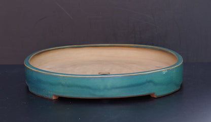 Bonsai Pot Harumatsu Green Glazed Oval Width 62.4 cm (24.6 inches) Extra Large