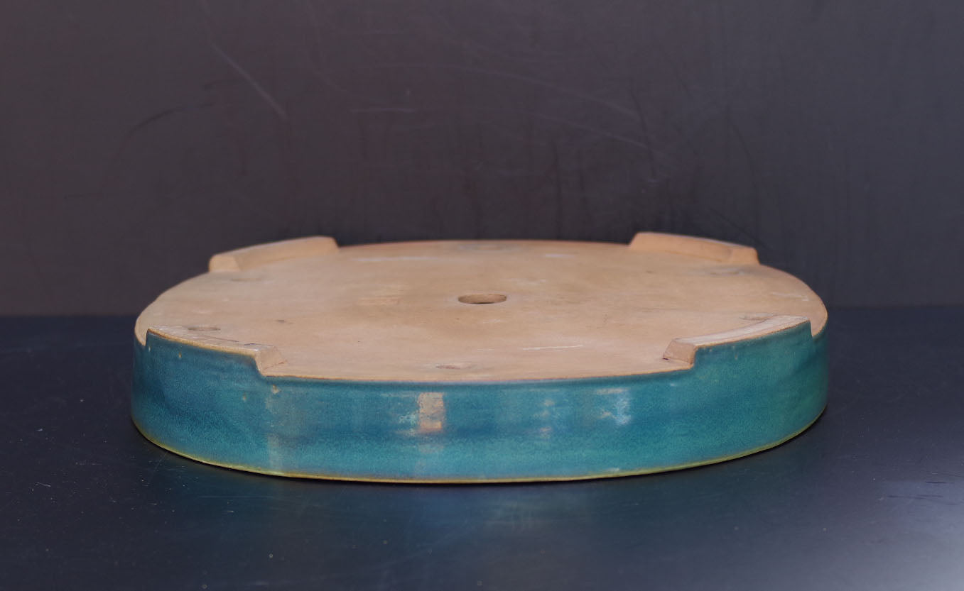 Bonsai Pot Harumatsu Green Glazed Oval Width 62.4 cm (24.6 inches) Extra Large
