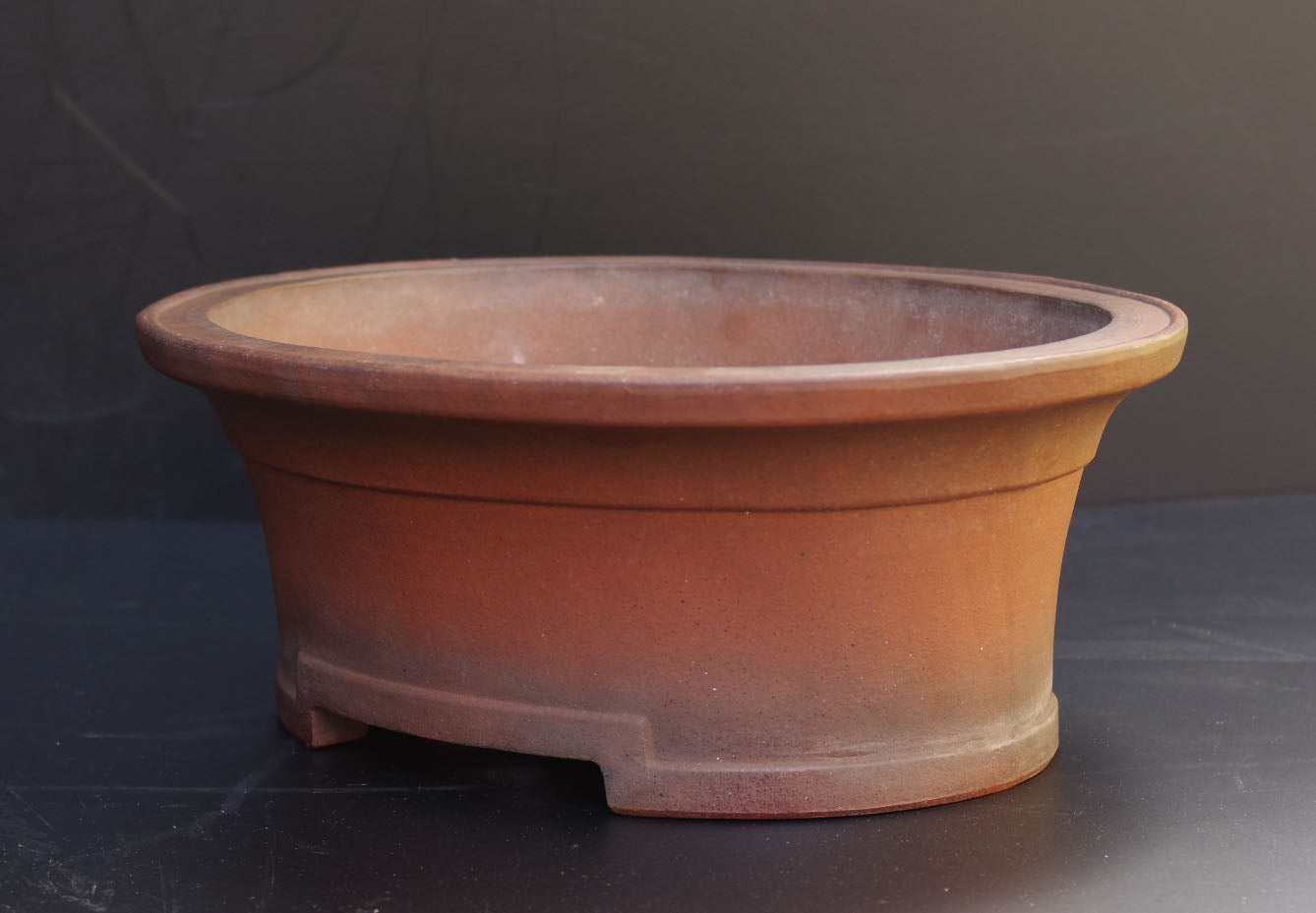 Bonsai Pot Tokoname Zenigo Unglazed Deep Oval Width 40 cm (15.75 inches) Large