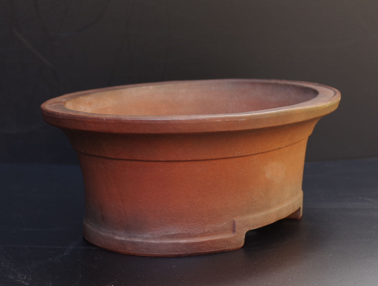Bonsai Pot Tokoname Zenigo Unglazed Deep Oval Width 40 cm (15.75 inches) Large