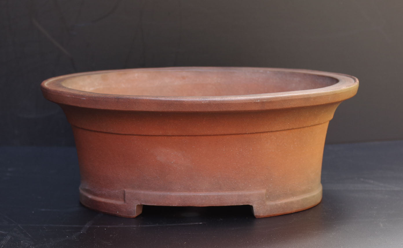 Bonsai Pot Tokoname Zenigo Unglazed Deep Oval Width 40 cm (15.75 inches) Large
