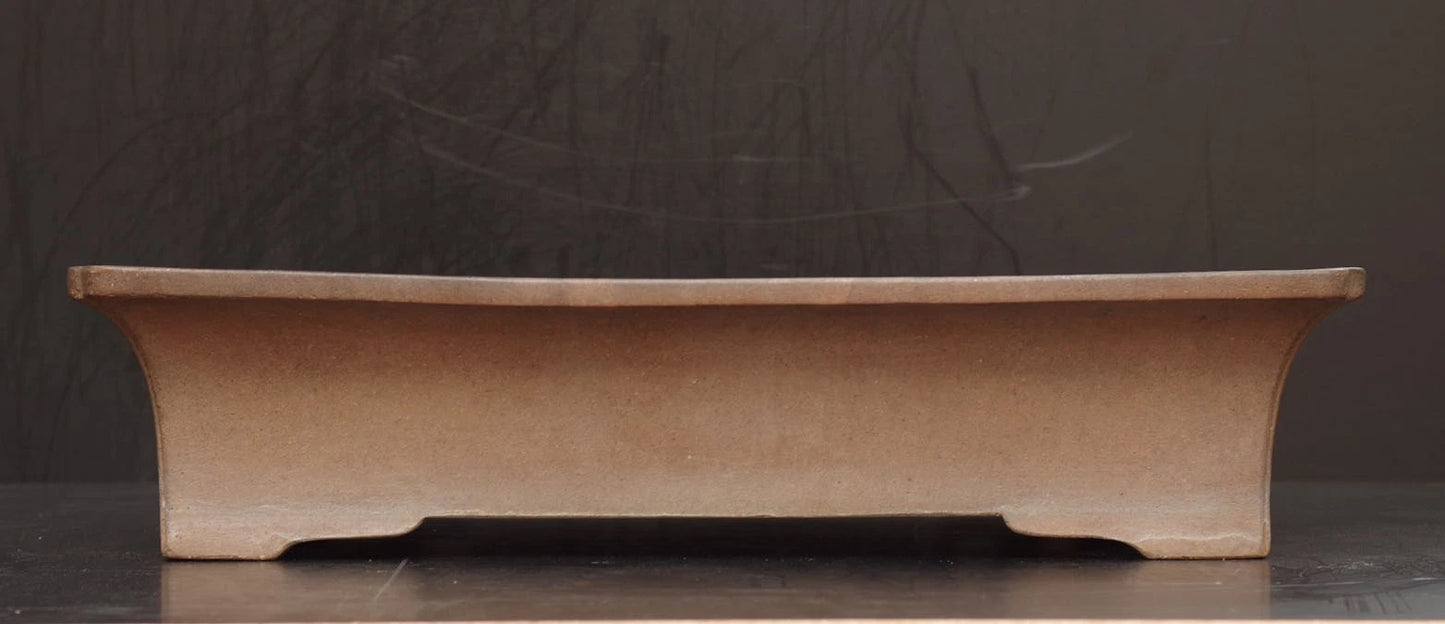 Bonsai Pot Tokoname Aiba Koyo Unglazed Rectangular Width 49.0 cm (19.29 in.) Large