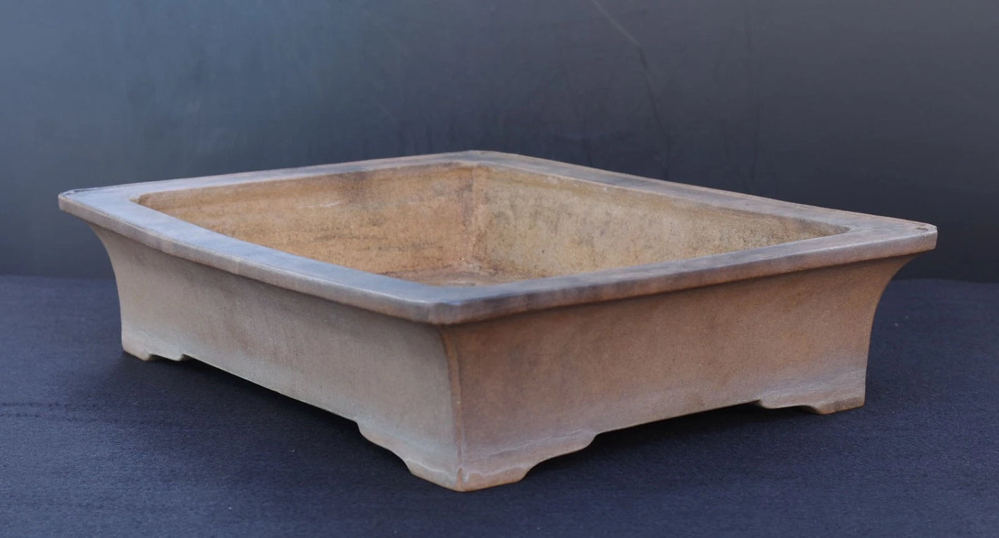 Bonsai Pot Tokoname Aiba Koyo Unglazed Rectangular Width 49.0 cm (19.29 in.) Large