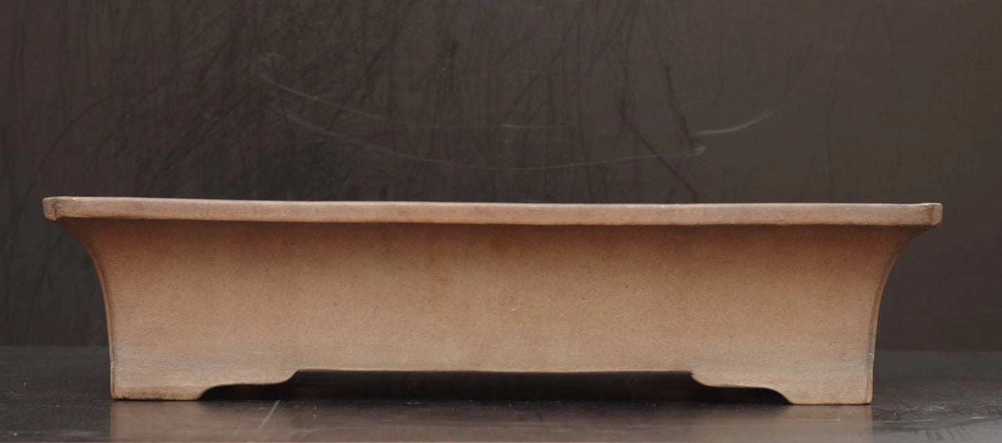 Bonsai Pot Tokoname Aiba Koyo Unglazed Rectangular Width 49.0 cm (19.29 in.) Large